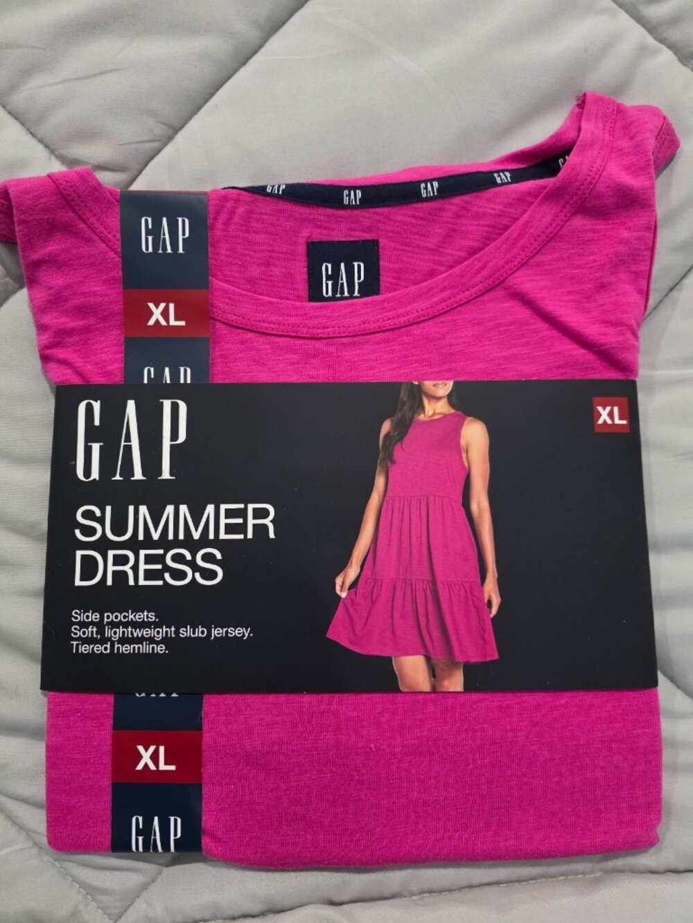 NEW Gap Women's Lightweight Tiered Layered Sleeveless Summer Dress X-Large Pink